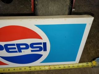 22” X 10” Vintage 60s 70s Pepsi Cola Metal Store Sign Display Advertisement 3