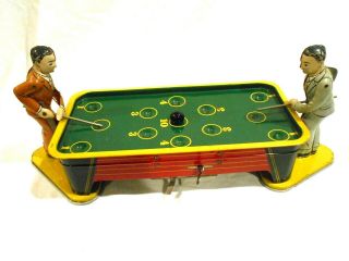 Vintage Ranger Tin Litho Key Wind Billiard/pool Players -
