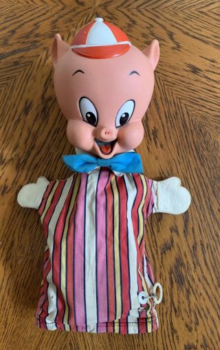 Vintage Porky Pig Pull String,  Puppet - 1960s Mattel - Looney Tunes