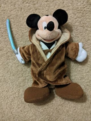 Star Wars Disney Parks Jedi Mickey Mouse Plush Toy 10 " 2014
