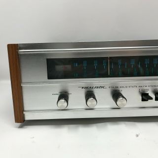 VTG Realistic STA - 36 Stereo Receiver Amplifier AM FM Phono Silver Face 2