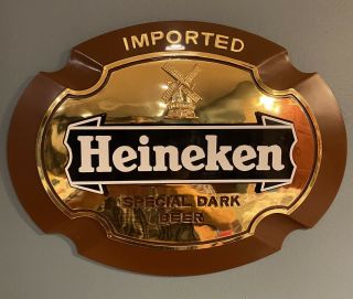 Vintage Heineken Imported Special Dark Beer Windmill Sign