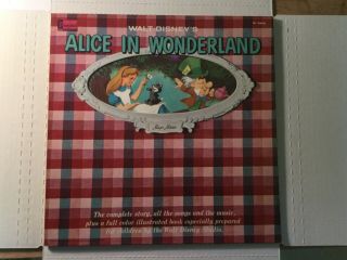 Vintage 1967 Walt Disney Alice In Wonderland Vinyl Lp Record Album Disneyland