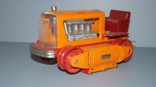 Vintage Battery Operated Tin Litho Toy Bulldozer Dozer 1200 By Nomura Japan
