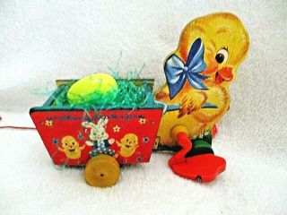 Vintage Fisher Price 305 " Walking Duck Cart " From 1957 -