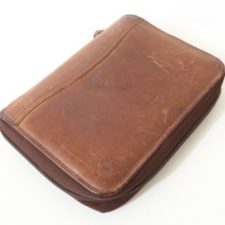 Vintage FRANKLIN COVEY Riverwood Brown Distressed Leather Classic Binder 2