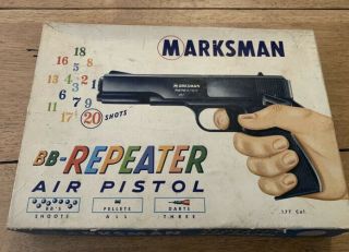 Vintage Marksman Model Mpr.  177 Cal.  Repeater Air Pistol Complete Box
