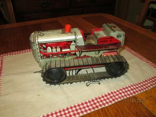 Vintage 1950 " S Marx Tin Wind Up Tractor