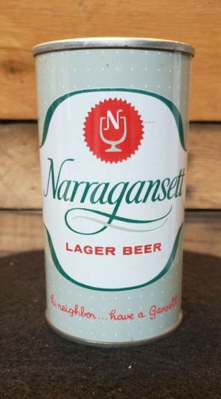 Narragansett Lager Beer Pull Zip Tab Top Can 12oz Pt Cranston,  Ri 1964