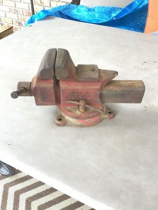 Vintage Desmond Stephan Simplex 400 Cast Iron Bench Vise With Anvil Hardy Oh