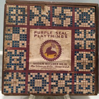 Purple Seal Playthings Design Builder 15 Ceramic Mosaic Tile Blocks Lorenzen Co