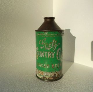 Green Goetz " Country Club " Beer Cone Top Can - Irtp - St.  Joseph,  Mo - 1940 