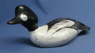 Vintage Wood Carved 16.  5 " Duck Decoy Signed " Chas Moore 92 " Vgc
