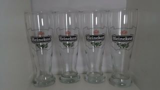 Set Of 4 Heineken Beer Glasses.  - Rare Set Of Glasses