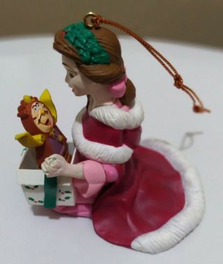 Disney Belle & Cogsworth Beauty And The Beast Christmas Ornament Grolier