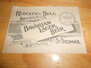 Bavarian Lager Beer (canadian) ? Rudolph & Begg Brewing Ltd.  St.  Thomas
