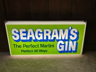 Vintage Seagrams Gin Seven 7 The Perfect Martini Lighted Sign Light