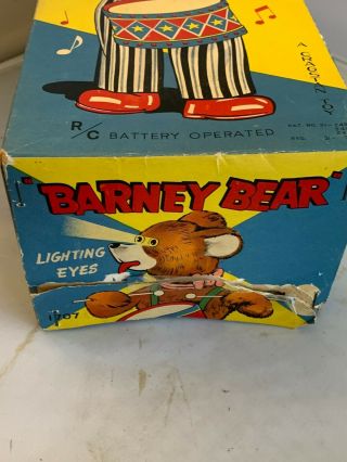 Vintage Battery Powered Remote Drum Playing Walking Barney Bear Toy 2
