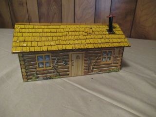 Marx Tin Litho Log Cabin From Fort Apache Play Set Toy