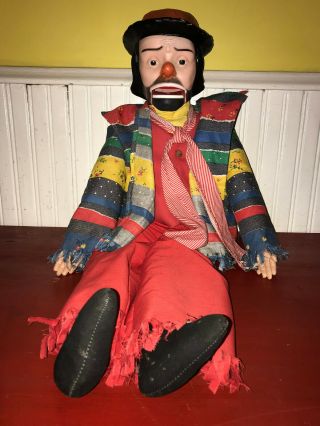 Vintage Emmett Kelly Ventriloquist Talking Hobo Clown Doll 1