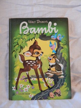 Vintage Walt Disney Book Bambi A Big Golden Book Felix Salten