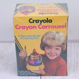Vintage 1982 Crayola Crayon Carrousel 5508 Box Binney Retro Cool Decor
