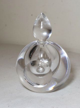 Vintage Handmade Kosta Boda Crystal Studio Art Glass Perfume Scent Bottle Jar