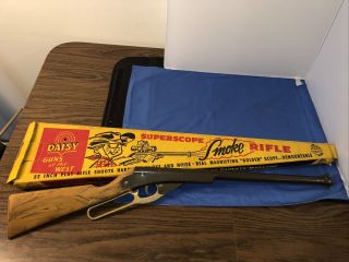 Vtg Daisy Guns Of The West Superscope Smoke Rifle Missing Scope W/ Box