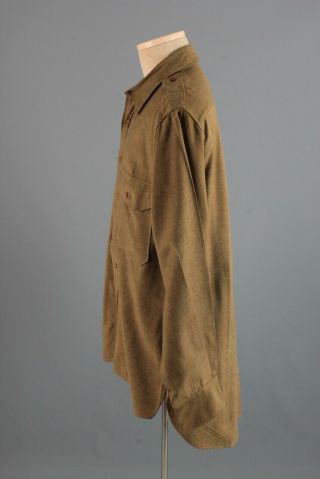Men ' s WW2 1940s US Army Officer ' s Wool Uniform Shirt Sz L 16 1/2x34 Vtg WWII 2