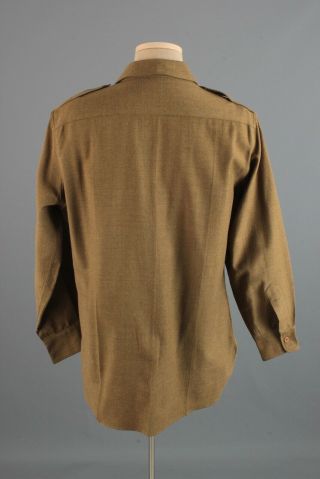 Men ' s WW2 1940s US Army Officer ' s Wool Uniform Shirt Sz L 16 1/2x34 Vtg WWII 3