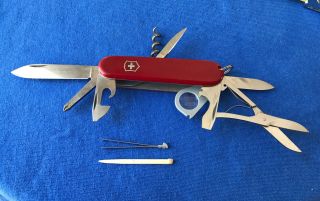Vintage Victorinox Swiss Army Knife Multi Function Tools Blades Officier Suisse