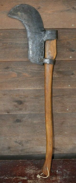 Vintage The Collins Company Brush Bush Axe W/ 12 " Hook Blade - Primitive Forged