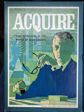 Vintage 3m 1962 Board Game Aquire High Adventure In The World Of High Finance