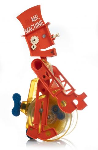 Vintage Mr.  Machine Wind Up Walking Whistling Robot Toy