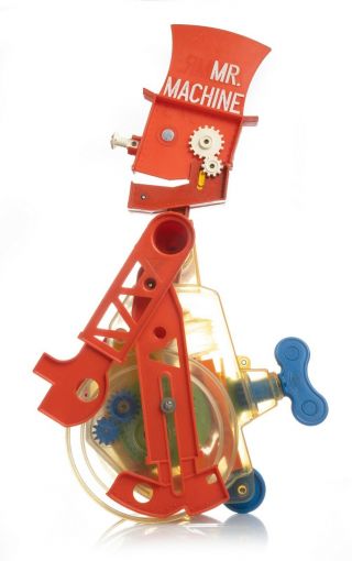 Vintage MR.  MACHINE Wind Up Walking Whistling Robot Toy 3