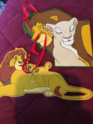 2 Vintage Kurt Adler Walt Disney The Lion King Mufasa & Simba Christmas Ornament