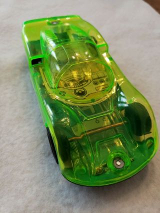 Vintage Tin Litho Toy Race Car Friction Clear Green Plastic See Through Japan