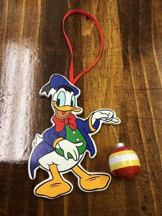 Vintage Kurt S.  Adler Disney Donald Duck Wooden Christmas Ornament 1992