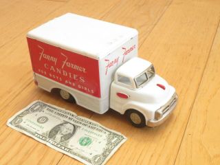 FANNY FARMER CANDIES ADVERTISING 1950 ' S FRICTION TRUCK MADE IN JAPAN BY YONEZAWA 2