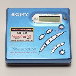 Vtg Sony Mz - R500 Portable Minidisc Md Blue Portable Recorder Walkman Player