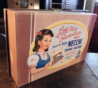 Hasbro Toy Sewing Machine Little Miss Seamstress Set Box Necchi Rare