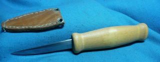 Vintage Frosts Mora Sweden Trout / Bird Hunting Knife Laminated Steel Blade