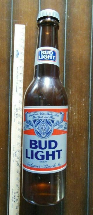 Vintage Rare Bud Light Bottle Plastic Man Cave Floor Wall Decor Change Bank 23 "
