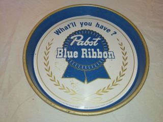 Vintage Pabst Blue Ribbon Beer Metal Tray " What 