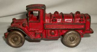 Vintage Cast Iron Toy Tank Truck Arcade Hubley 16