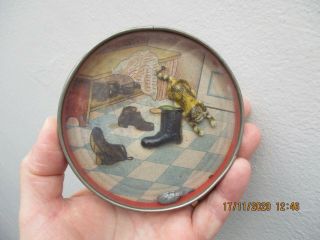 An Antique Vintage German Dexterity Tin Toy Game - Cat,  Mouse,  Boot - D.  R.  G.  M.