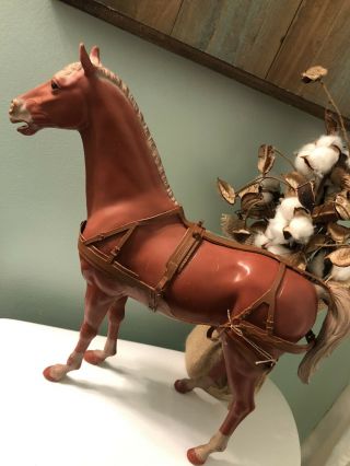 Vintage Louis Marx 1965 Horse Johnny West Thunderbolt Reddish Brown & Tackle
