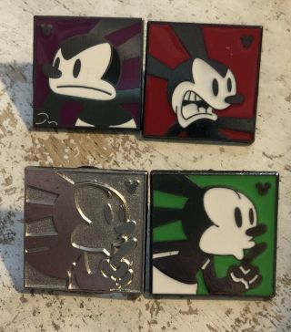 Disney Trader Pin Set Of 4 Oswald The Lucky Rabbit Classics Faces Chaser