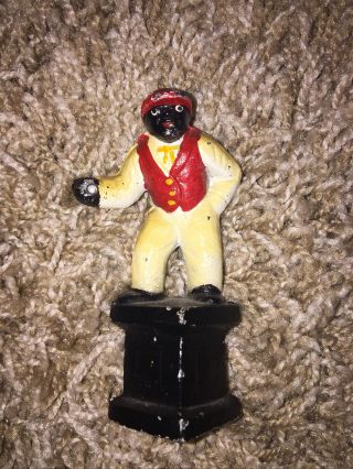 Miniature Solid Cast Black Jockey Figure 3 1/2 Inches High,  Hard To Find