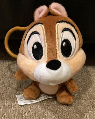 Chip Disney Parks Plush Stuffed Animal With Backpack Clip 5 - Inches